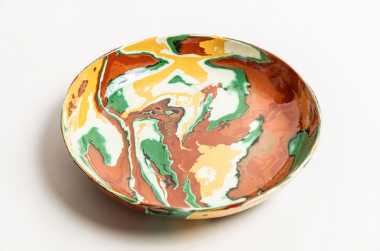 Marbled Rust Large Fruit Bowl