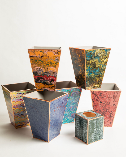 Marbled Wastepaper Basket