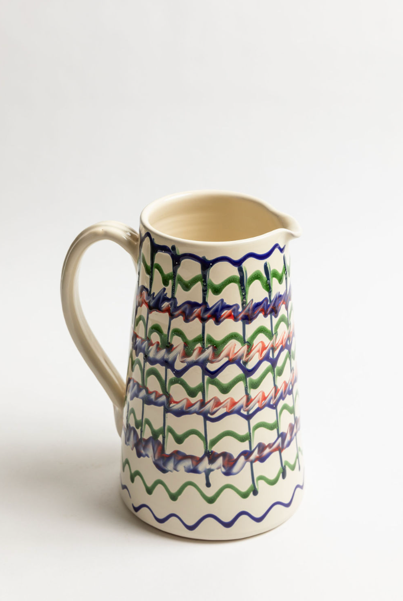 Painted XL Water Pitcher , 14"H