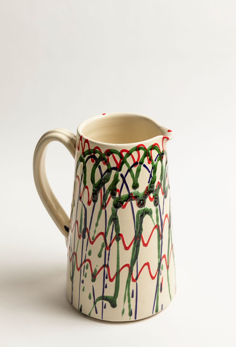 Painted XL Water Pitcher , 14"H