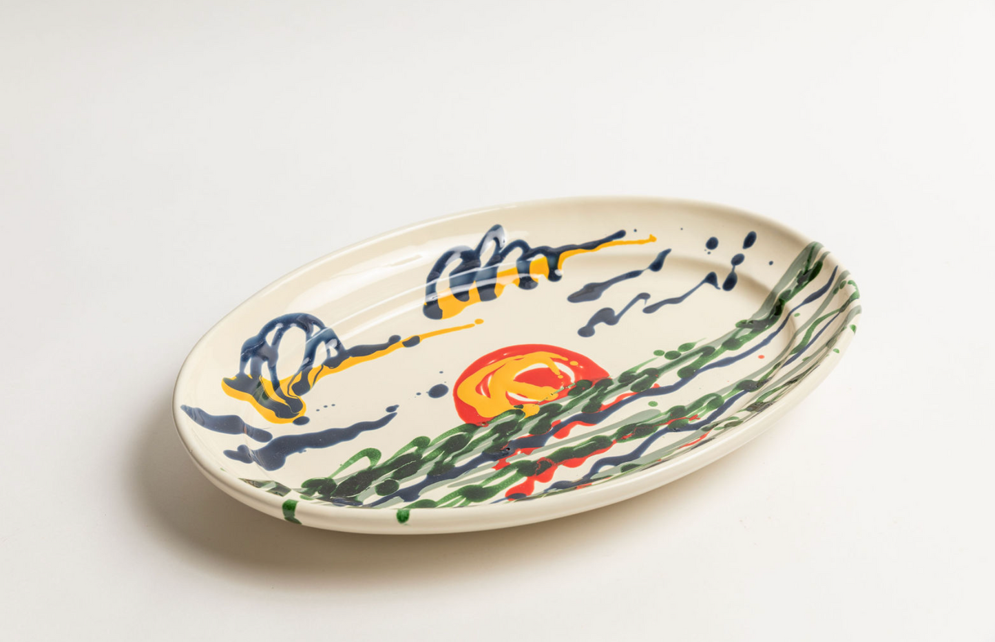 Painted Serving Platter, Large, 16" x 11"