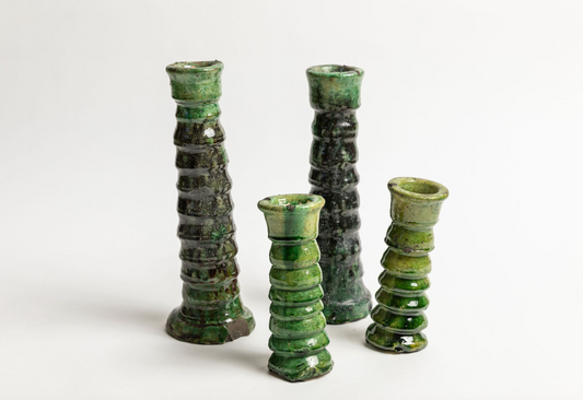 Tall Sprial Candlesticks,  12"