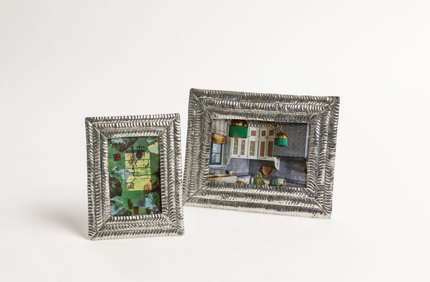 Striped Mexican Tin Photo Frame