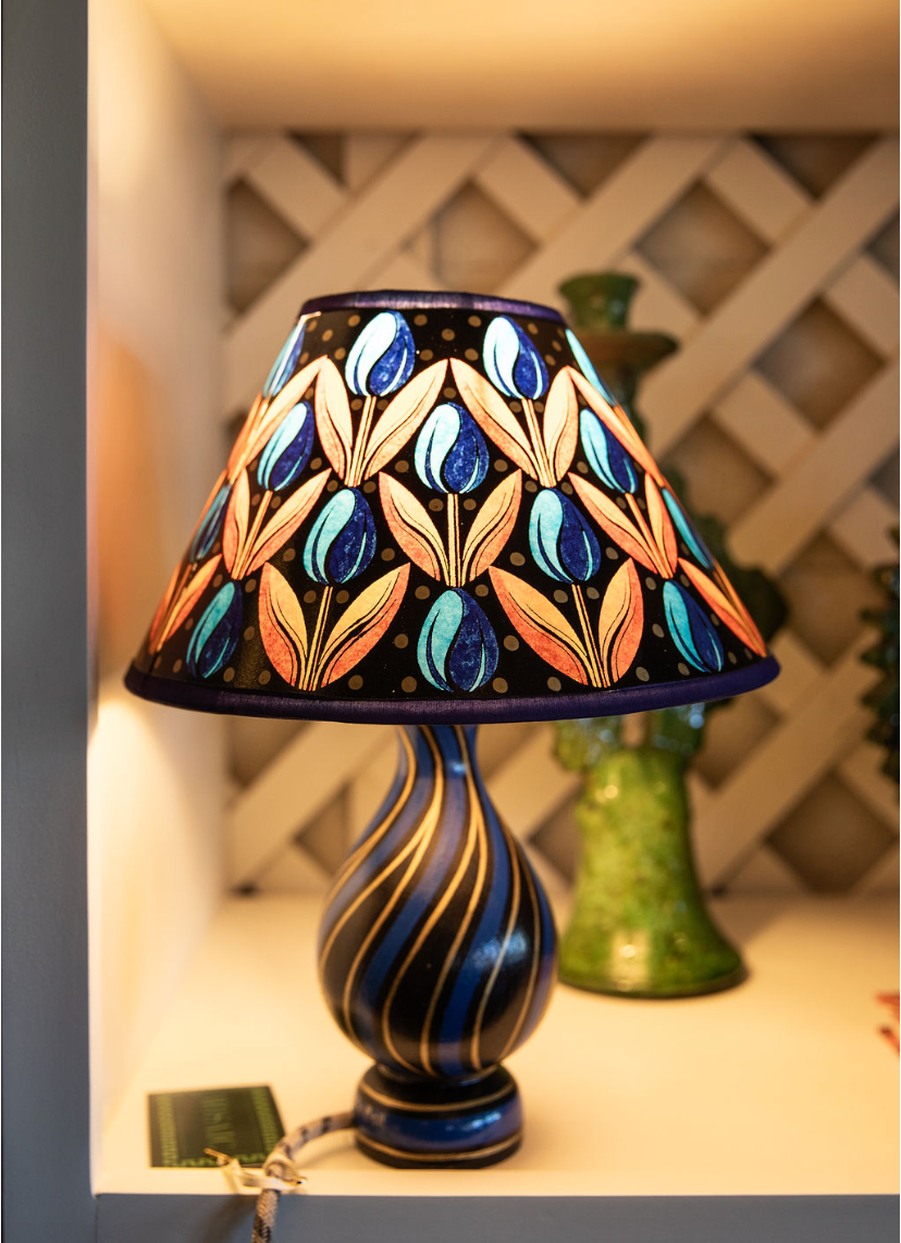 Blue/Gold Tulip Lamp, SM