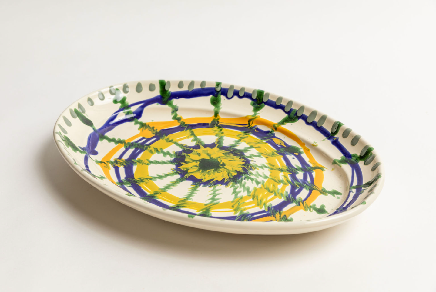 Painted Oval Platter Medium / 14" x 9"