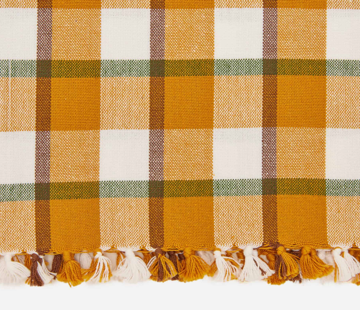 Harvest Plaid Goldenrod Tea Towel