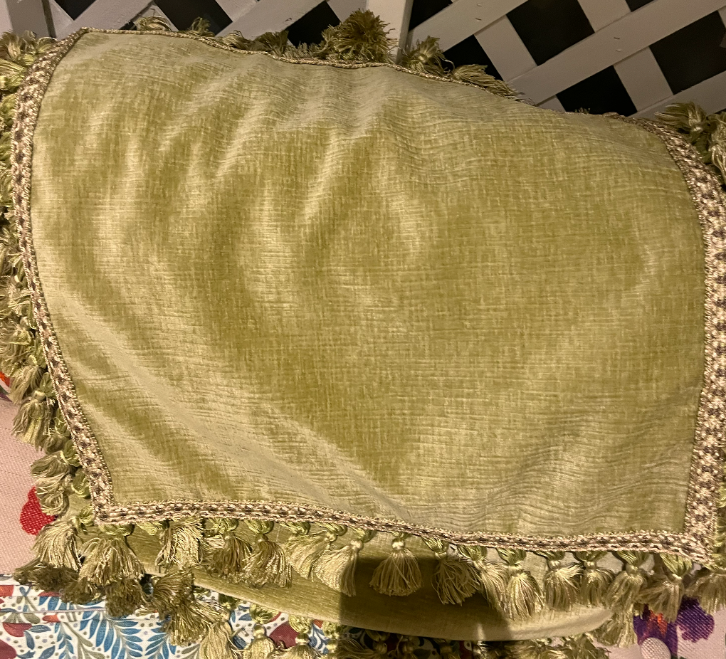 Custom Pillow - Green Tassel