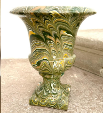 Marbled Green Feathered Urn