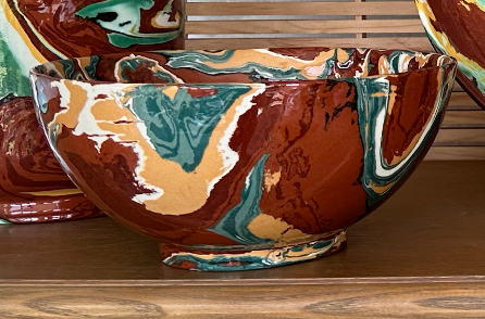 Marbled Rust Medium Salad Bowl