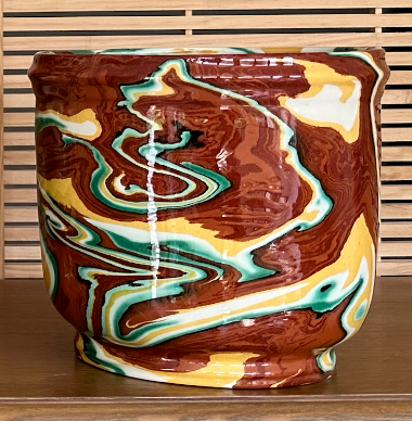 Marbled Rust Large Cache Pot