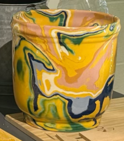 Marbled Yellow Large Cache Pot