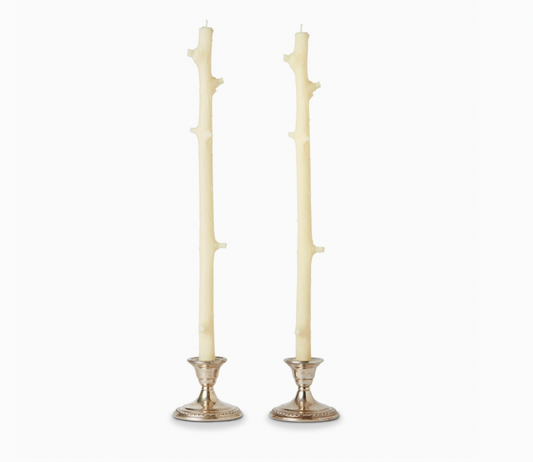 Hemlock Stick Candles, Pair