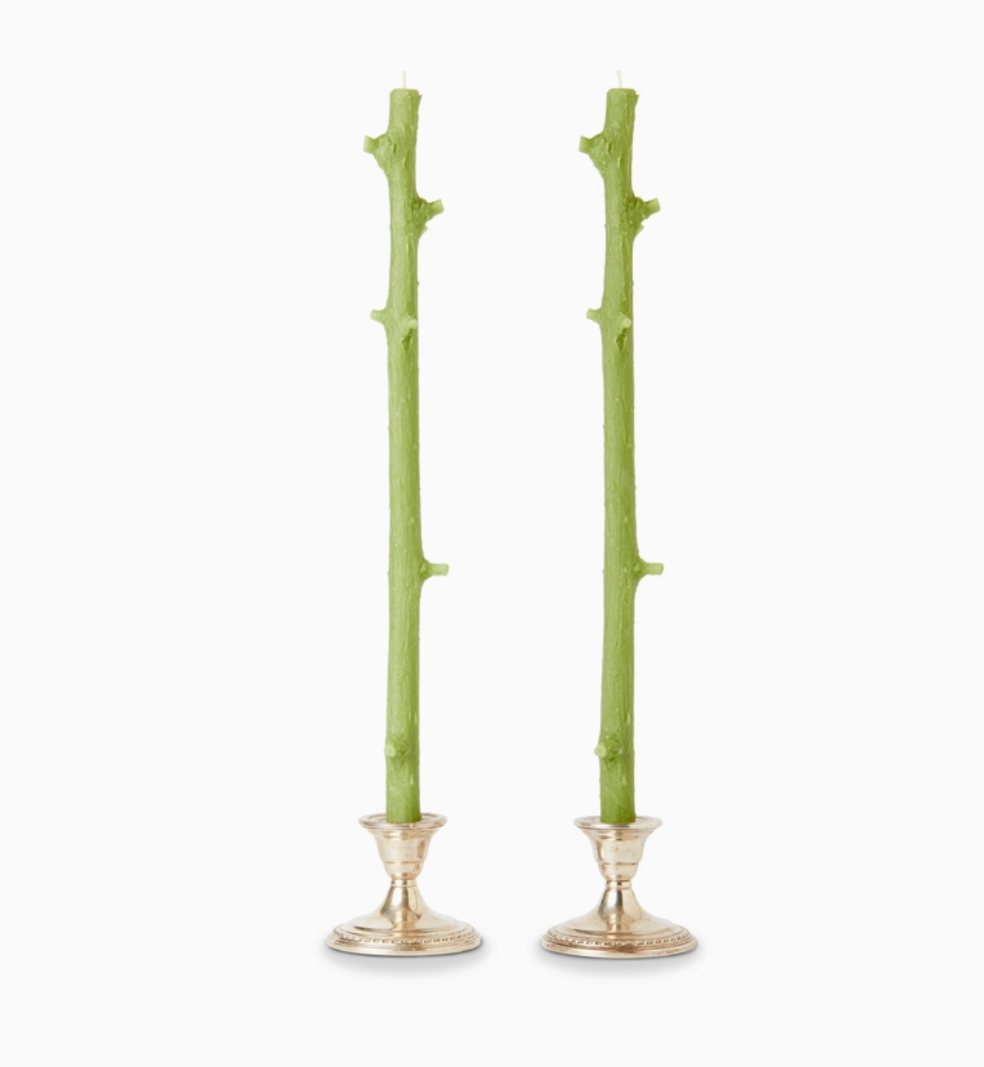 Hemlock Stick Candles, Pair
