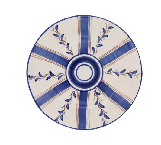Blue Stripe Dessert Plate