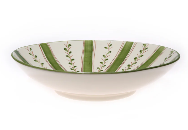 Olive Stripe Serving Bowl