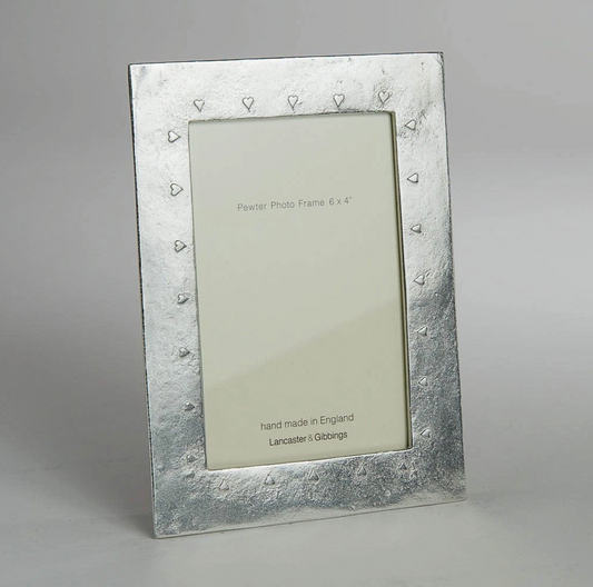 Hearts Pewter Photo Frame