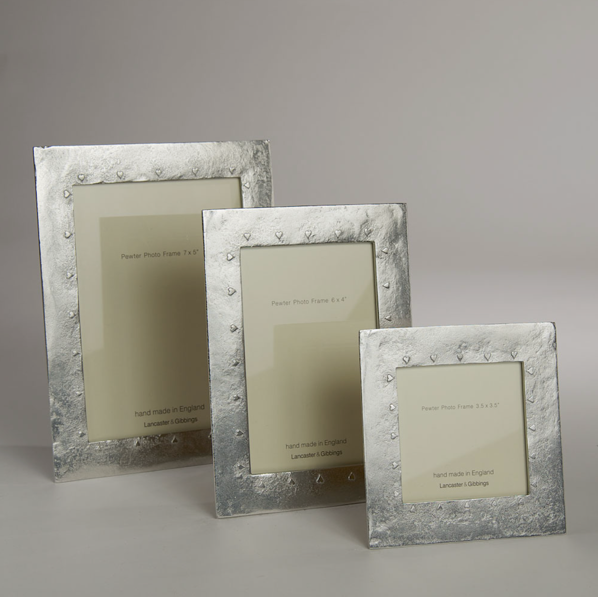 Hearts Pewter Photo Frame
