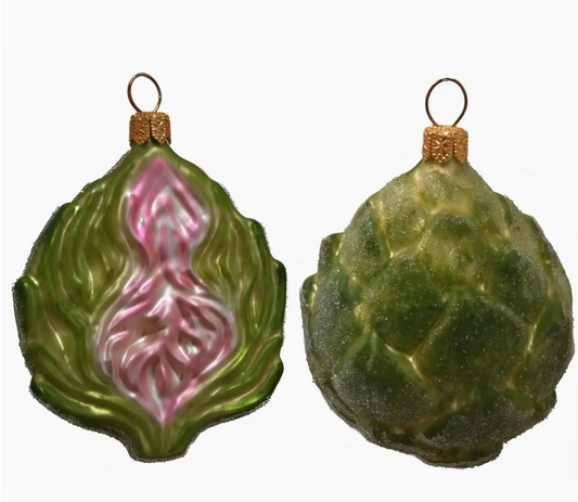 Artichoke Glass Ornament