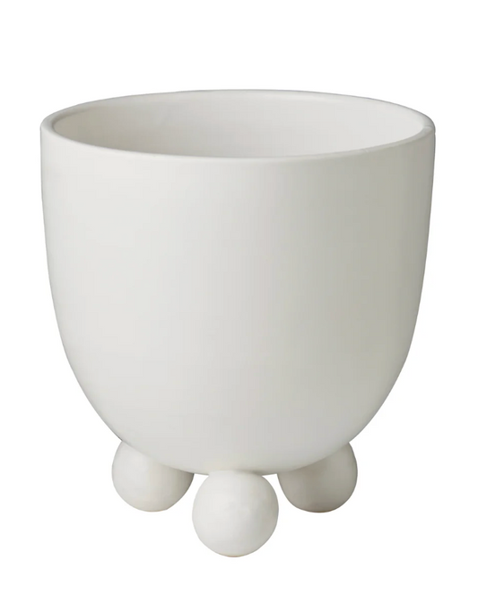 Italian Footed Cachepot, Matte White