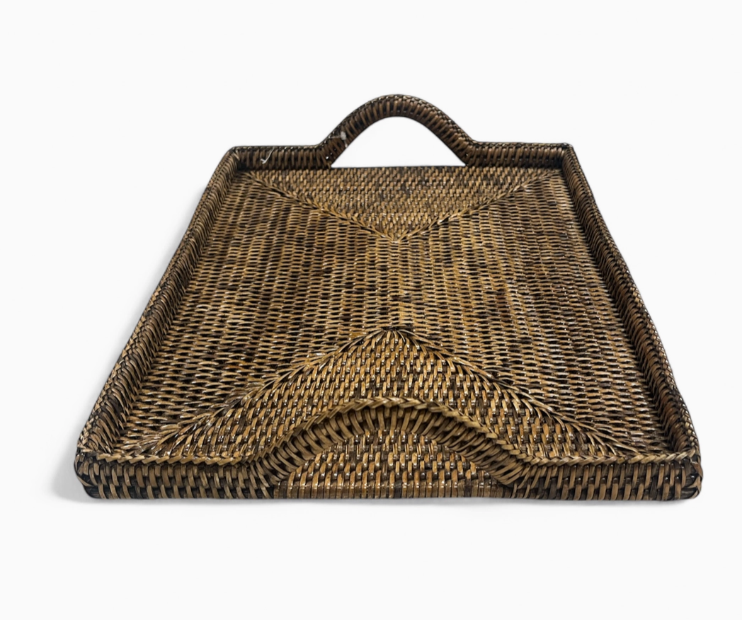 Rattan Tray with Loop Handles, Large