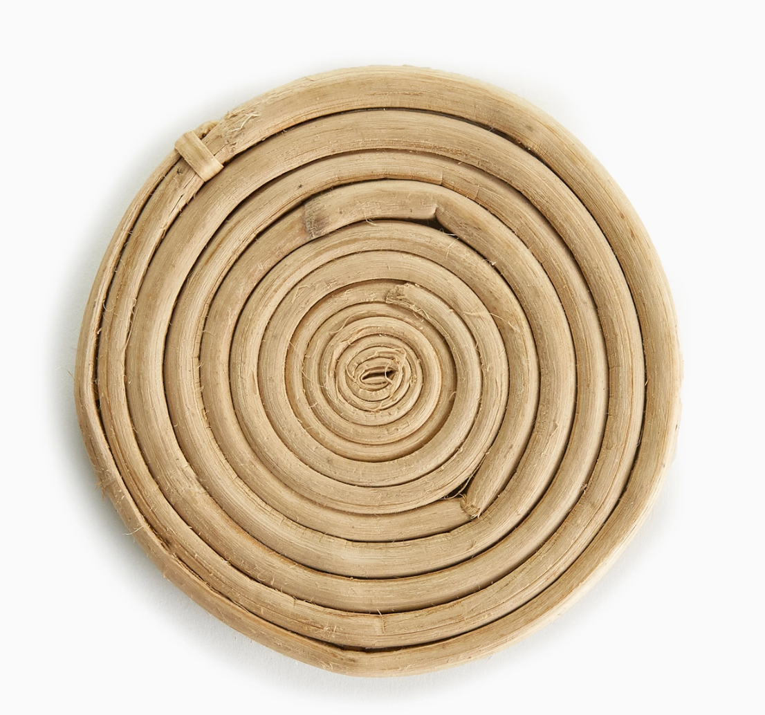 Cane Rattan Coasters, Set Of 4