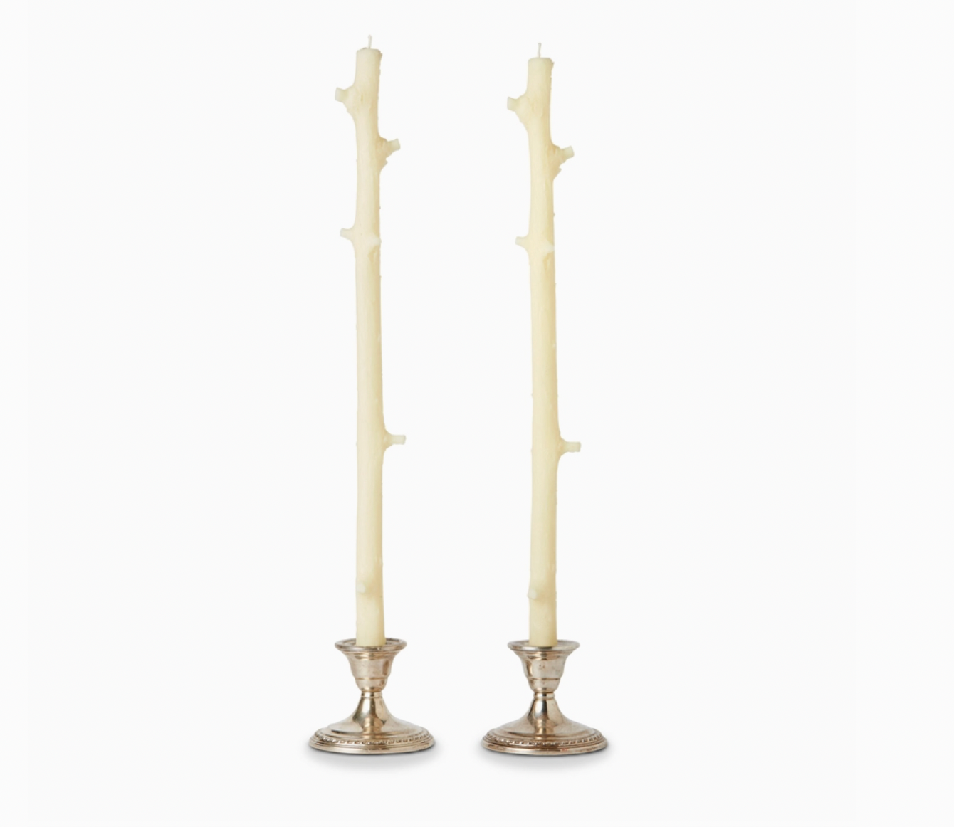 Hemlock Stick Candles, Pair