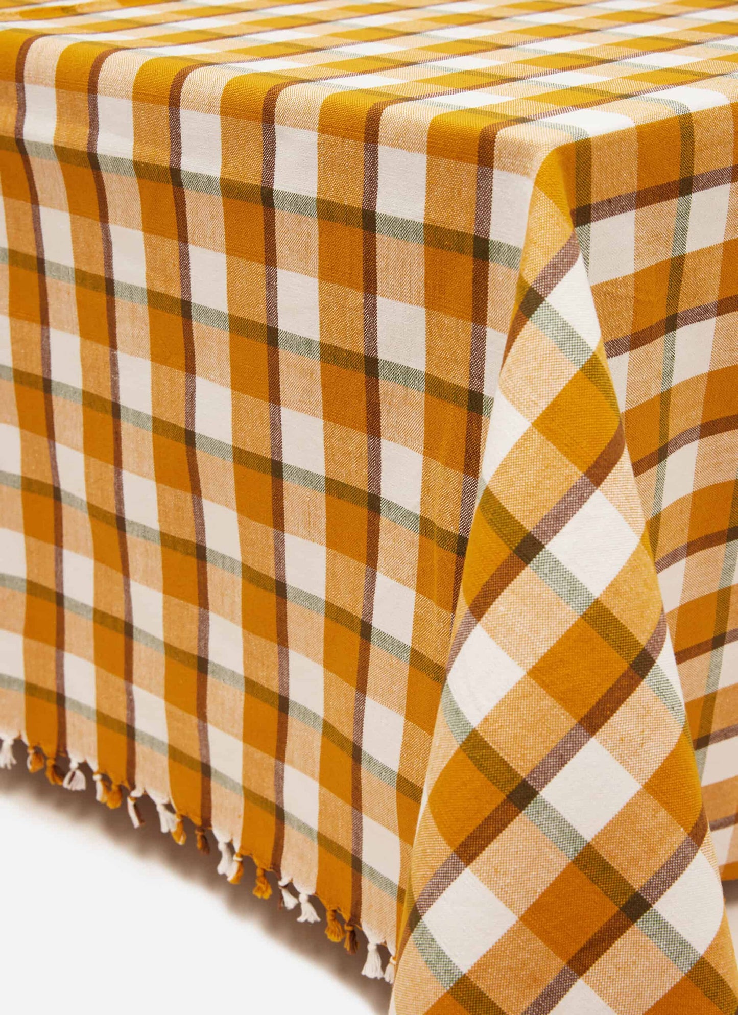 Harvest Plaid Goldenrod Tablecloth, Large