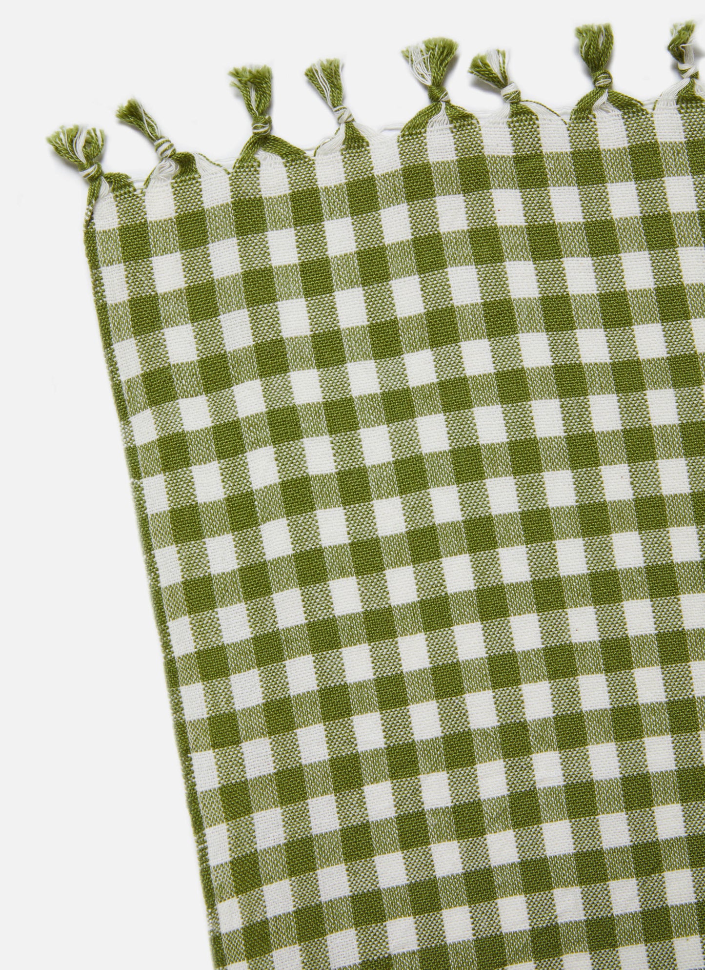 Mini Gingham Olive Tablecloth, Large