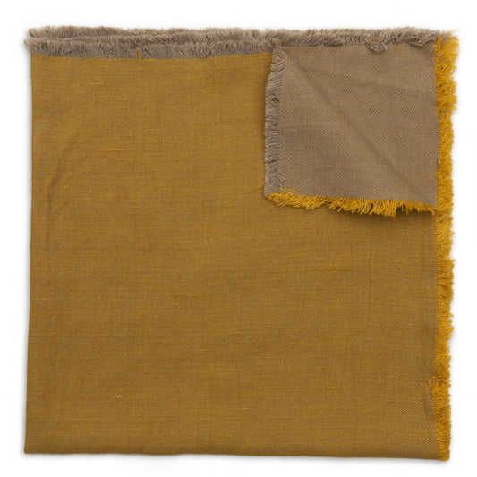 Washed Fringe Napkin, Mustard