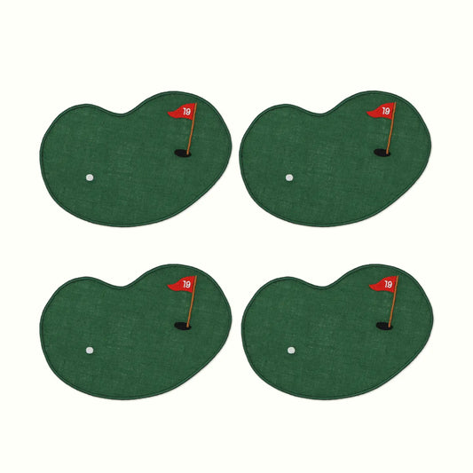 Golf Linen Cocktail Napkins - Set of 4
