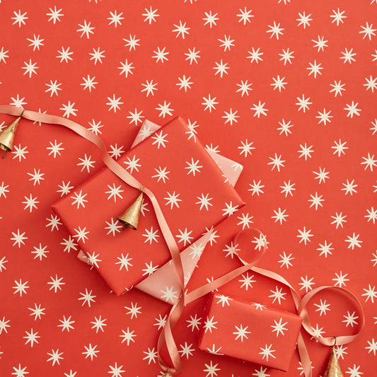 Red Stars Gift Wrap
