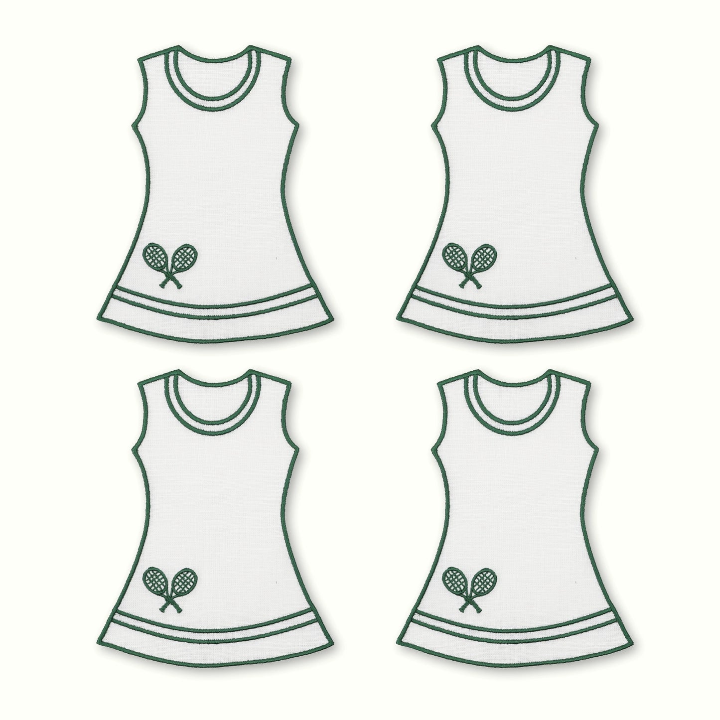 Tennis Dress Cocktail Napkins - Set of 4