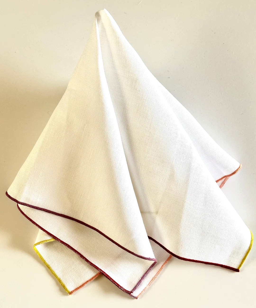 White Napkins with Multi Jewel Trimming (Set of 4)
