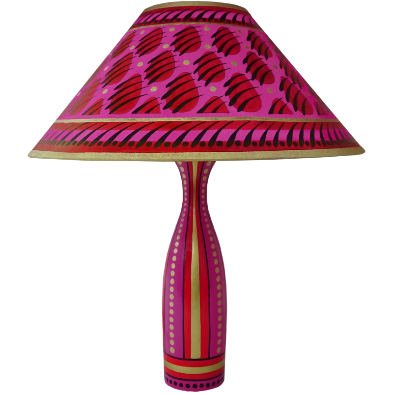 Red/Pink Paw Print Lamp, Tall