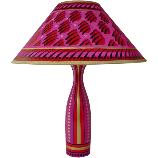 Red/Pink Paw Print Lamp, Tall