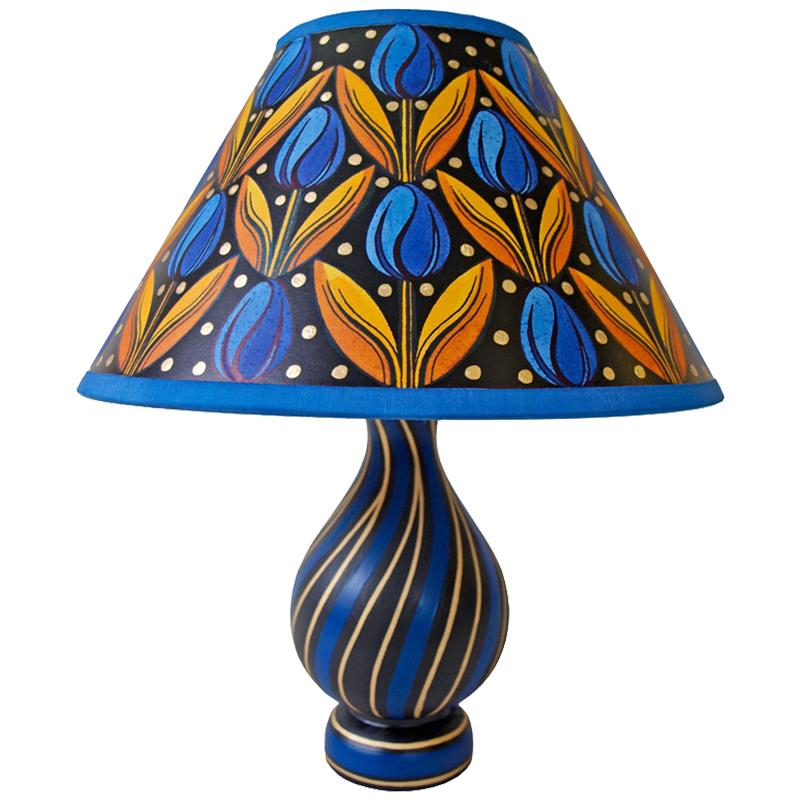 Blue/Gold Tulip Lamp, SM