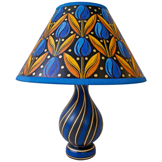 Blue/Gold Tulip Lamp, SM